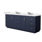 Wyndham Miranda (double) 84-Inch Dark Blue Vanity - Brushed Nickel