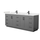 Wyndham Miranda (double) 84-Inch Dark Gray Vanity - Matte Black
