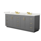 Wyndham Miranda (double) 84-Inch Dark Gray Vanity - Brushed Gold