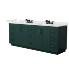Wyndham Miranda (double) 84-Inch Green Vanity - Matte Black