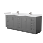 Wyndham Miranda (double) 84-Inch Dark Gray Vanity - Brushed Nickel