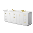 Wyndham Miranda (double) 84-Inch White Vanity - Brushed Gold