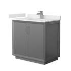 Wyndham Strada (single) 36-Inch Dark Gray Vanity - Brushed Nickel