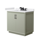 Wyndham Strada (single) 36-Inch Light Green Vanity - Matte Black