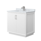 Wyndham Strada (single) 36-Inch White Vanity - Brushed Nickel
