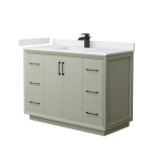 Wyndham Strada (single) 48-Inch Light Green Vanity - Matte Black