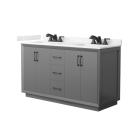 Wyndham Strada (double) 60-Inch Dark Gray Vanity - Matte Black
