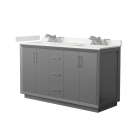 Wyndham Strada (double) 60-Inch Dark Gray Vanity - Brushed Nickel
