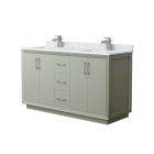 Wyndham Strada (double) 60-Inch Light Green Vanity - Brushed Nickel