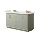 Wyndham Strada (double) 60-Inch Light Green Vanity - Satin Bronze
