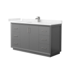 Wyndham Strada (single) 60-Inch Dark Gray Vanity - Brushed Nickel