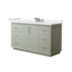 Wyndham Strada (single) 60-Inch Light Green Vanity - Brushed Nickel