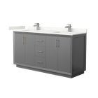Wyndham Strada (double) 66-Inch Dark Gray Vanity - Brushed Nickel