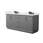 Wyndham Strada (double) 72-Inch Dark Gray Vanity - Matte Black