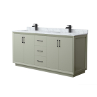 Wyndham Strada (double) 72-Inch Light Green Vanity - Matte Black