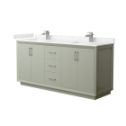 Wyndham Strada (double) 72-Inch Light Green Vanity - Brushed Nickel