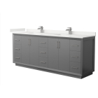 Wyndham Strada (double) 84-Inch Dark Gray Vanity - Brushed Nickel