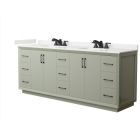 Wyndham Strada (double) 84-Inch Light Green Vanity - Matte Black