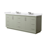 Wyndham Strada (double) 84-Inch Light Green Vanity - Brushed Nickel