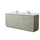 Wyndham Strada (double) 84-Inch Light Green Vanity - Satin Bronze