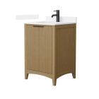 Wyndham Palmilla (single) 24-Inch Natural Oak Vanity - Matte Black
