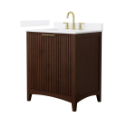 Wyndham Palmilla (single) 30-Inch Dark Walnut Vanity - Matte Black