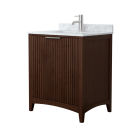 Wyndham Palmilla (single) 30-Inch Dark Walnut Vanity - Brushed Nickel