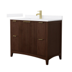 Wyndham Palmilla (single) 42-Inch Dark Walnut Vanity - Brushed Gold