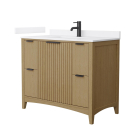 Wyndham Palmilla (single) 42-Inch Natural Oak Vanity - Matte Black