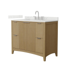 Wyndham Palmilla (single) 42-Inch Natural Oak Vanity - Brushed Nickel