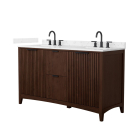 Wyndham Palmilla (double) 60-Inch Dark Walnut Vanity - Matte Black