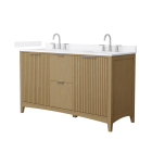 Wyndham Palmilla (double) 60-Inch Natural Oak Vanity - Brushed Nickel