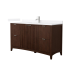 Wyndham Palmilla (single) 60-Inch Dark Walnut Vanity - Brushed Nickel