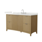 Wyndham Palmilla (single) 60-Inch Natural Oak Vanity - Brushed Nickel