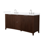 Wyndham Palmilla (double) 72-Inch Dark Walnut Vanity - Brushed Nickel