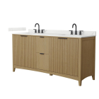 Wyndham Palmilla (double) 72-Inch Natural Oak Vanity - Matte Black