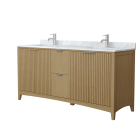 Wyndham Palmilla (double) 72-Inch Natural Oak Vanity - Brushed Nickel
