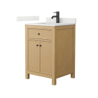 Wyndham Pendry (single) 24-Inch Tanned Oak Vanity - Matte Black