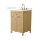 Wyndham Pendry (single) 24-Inch Tanned Oak Vanity - Brushed Gold