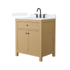 Wyndham Pendry (single) 30-Inch Tanned Oak Vanity - Matte Black