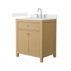 Wyndham Pendry (single) 30-Inch Tanned Oak Vanity - Brushed Nickel