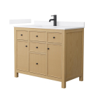 Wyndham Pendry (single) 42-Inch Tanned Oak Vanity - Matte Black