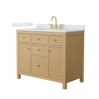 Wyndham Pendry (single) 42-Inch Tanned Oak Vanity - Brushed Gold