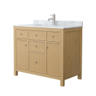 Wyndham Pendry (single) 42-Inch Tanned Oak Vanity - Brushed Nickel