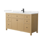 Wyndham Pendry (single) 60-Inch Tanned Oak Vanity - Matte Black