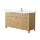 Wyndham Pendry (single) 60-Inch Tanned Oak Vanity - Brushed Nickel