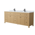 Wyndham Pendry (double) 84-Inch Tanned Oak Vanity - Matte Black