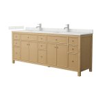 Wyndham Pendry (double) 84-Inch Tanned Oak Vanity - Brushed Nickel