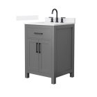 Wyndham Beckett (single) 24-Inch Dark Gray Vanity - Matte Black