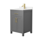 Wyndham Beckett (single) 24-Inch Dark Gray Vanity - Brushed Gold